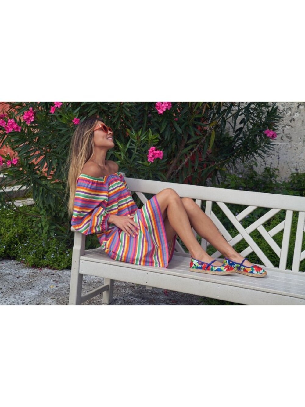Frances Valentine Rainbow Candy Striped Bliss Mini Dress, Size M